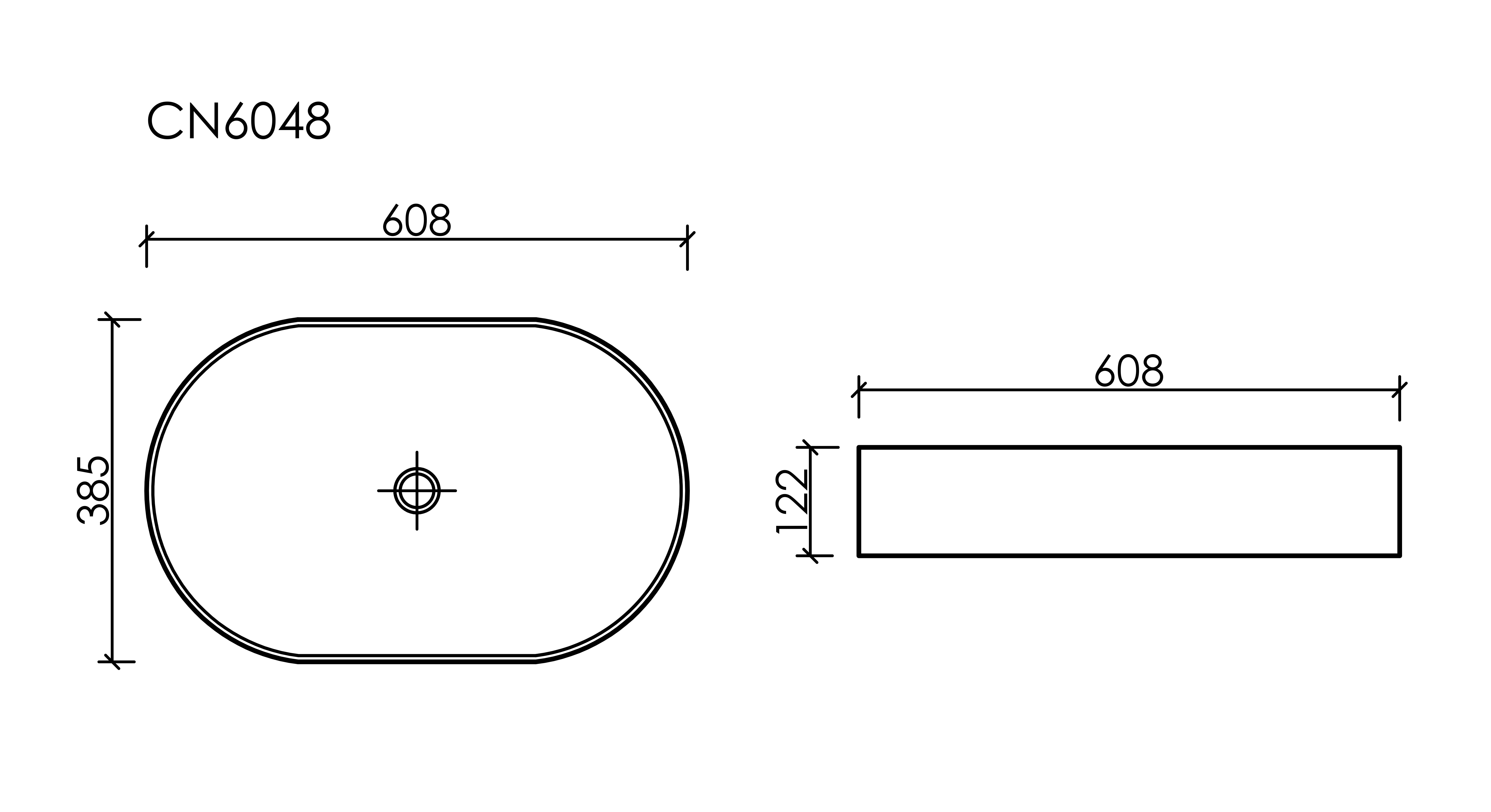 Раковина накладная 60см Ceramica Nova Element CN6048MB черный матовый