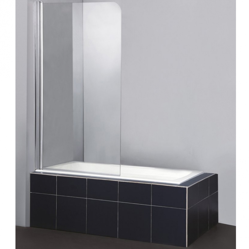 Шторка на ванну BelBagno Sela V-1 80 профиль Хром стекло прозрачное