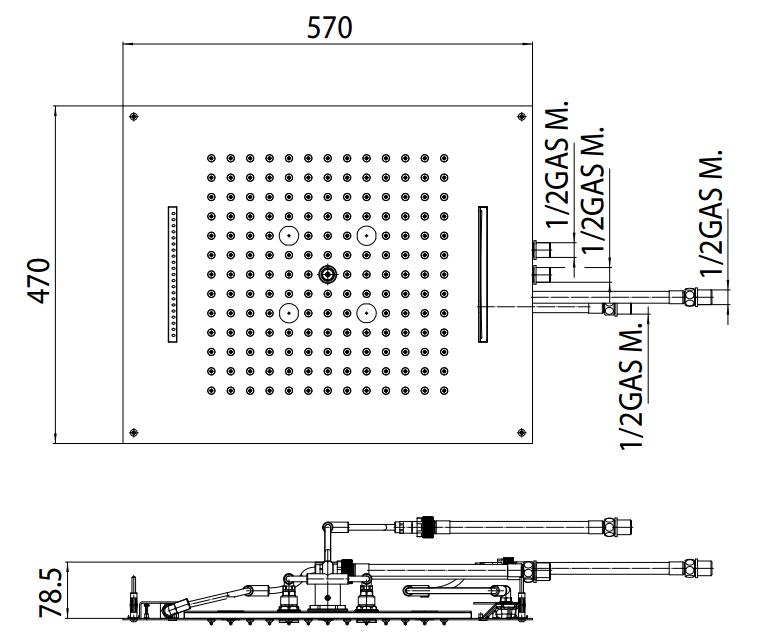 Верхний душ Bossini Dream H38935.030 хром
