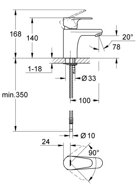 Смеситель для раковины Grohe Vigour Clivia 75140026 хром