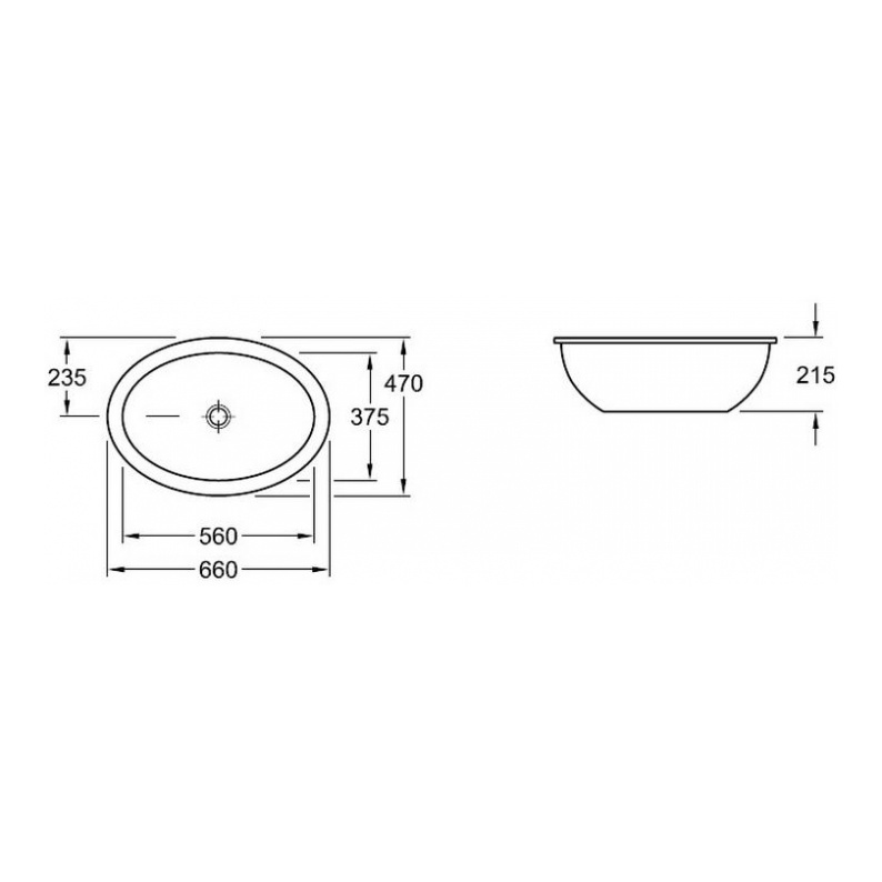Раковина встраиваемая снизу 56см Villeroy & Boch Loop & Friends 616130R1 alpin с покрытием CeramicPlus