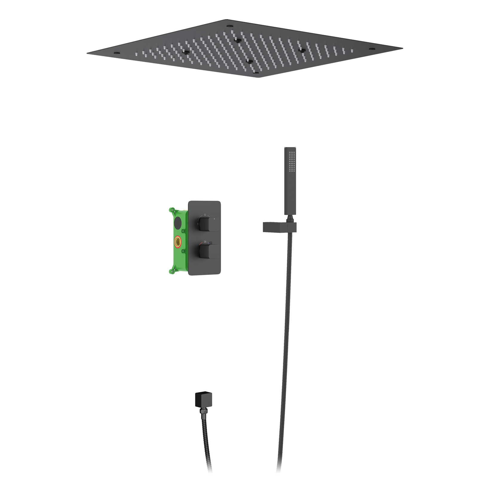 Душевая система встраиваемая с термостатом Timo Petruma SX-5029/03SM черный матовый