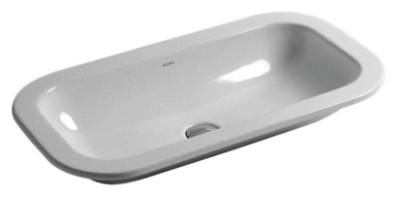Раковина встраиваемая сверху 69см Azzurra Glaze GLZ69x38/INbi*0 белый