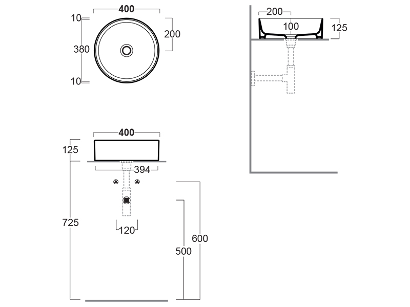Раковина накладная 40см Simas Folio FO01 белый