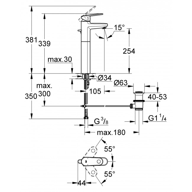 Смеситель для раковины Grohe Europlus 32618002 хром