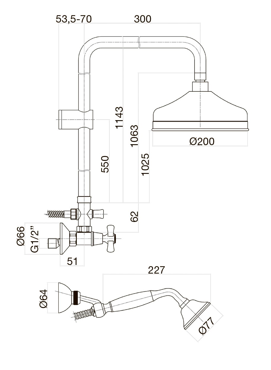 Душевая стойка Webert Armony AM760405010 золото