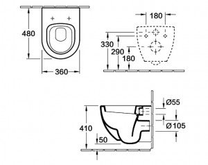 Унитаз подвесной Esbano AZALEA белый матовый, с сиденьем микролифт