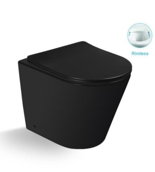 Унитаз приставной SantiLine SL-5020MB матовый черный, с сиденьем микролифт