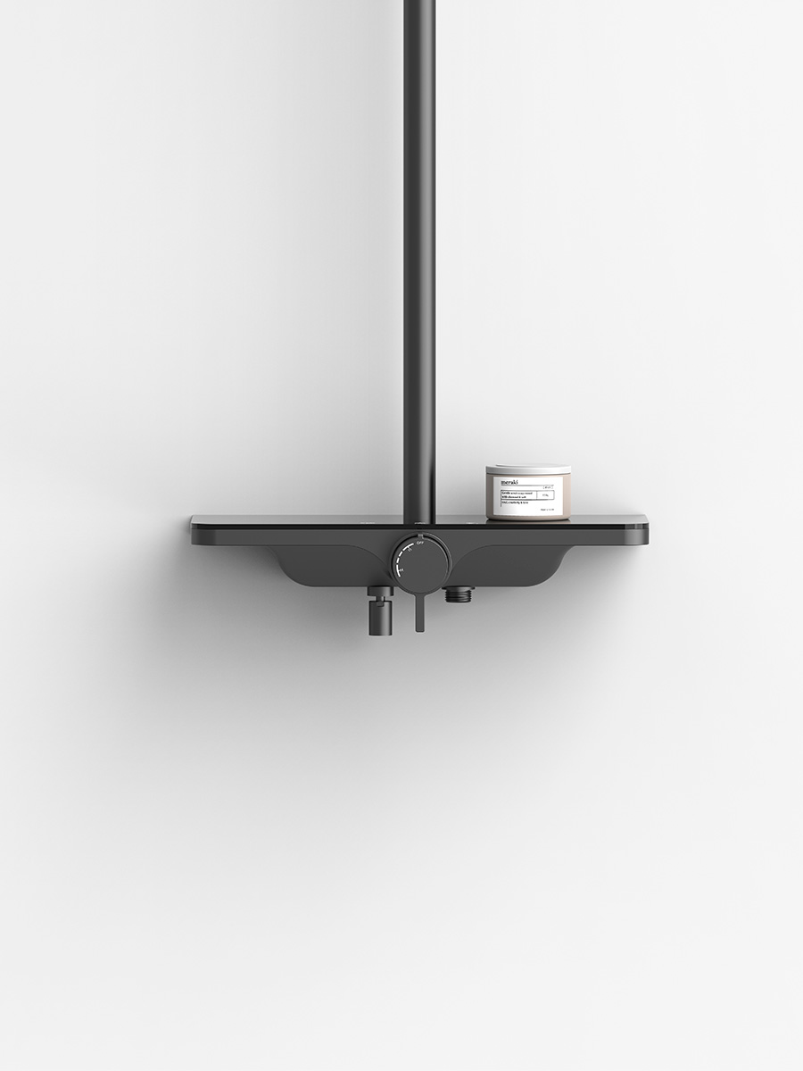 Душевая стойка со смесителем AQUAme AQM8002B черный матовый