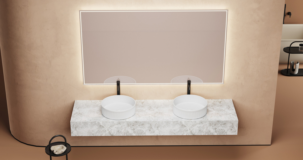 Раковина накладная 40см ABBER BEQUEM AC2114 белый