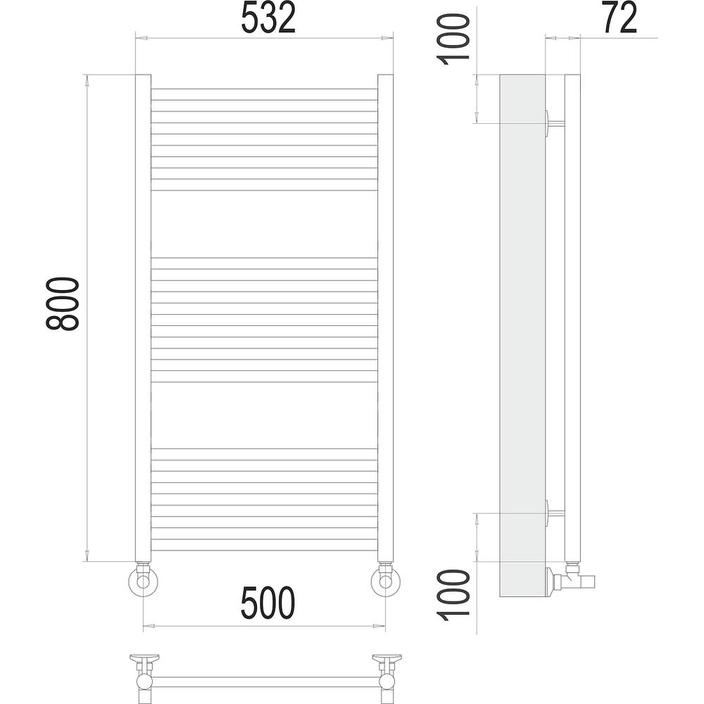 Полотенцесушитель водяной Terminus Аврора П16 50х80