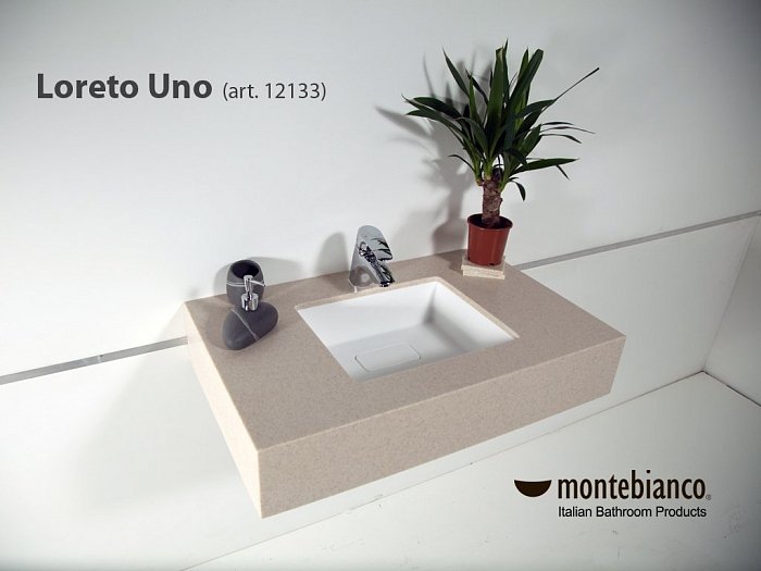 Раковина встраиваемая снизу 39,6см MonteBianco Loreto Uno 12133 белый матовый