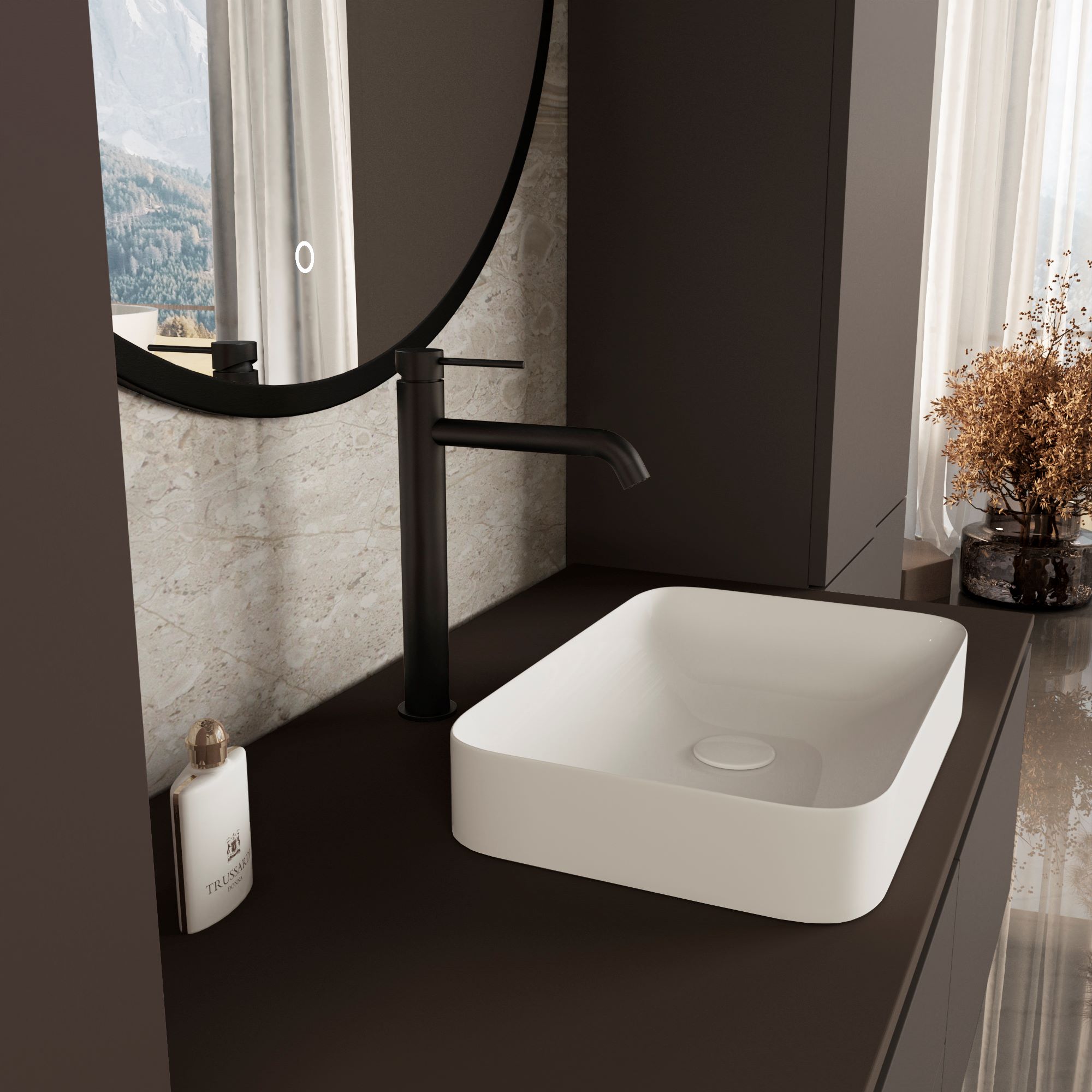 Смеситель для раковины Vincea Desire City VBF-2C2MB черный матовый