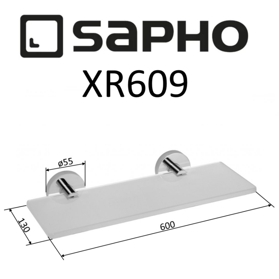 Полка Sapho X-ROUND XR609 хром