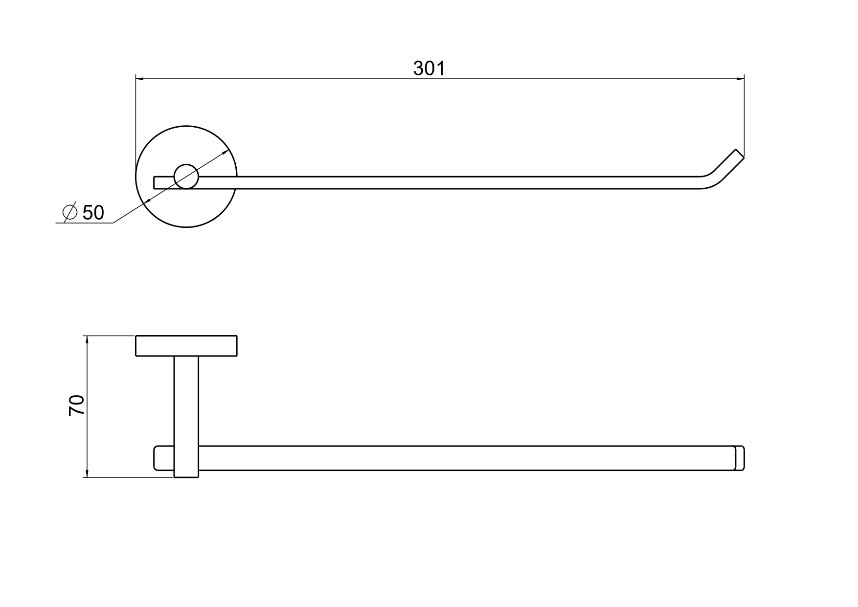 Полотенцедержатель Aquatek Бетта AQ4619CR хром