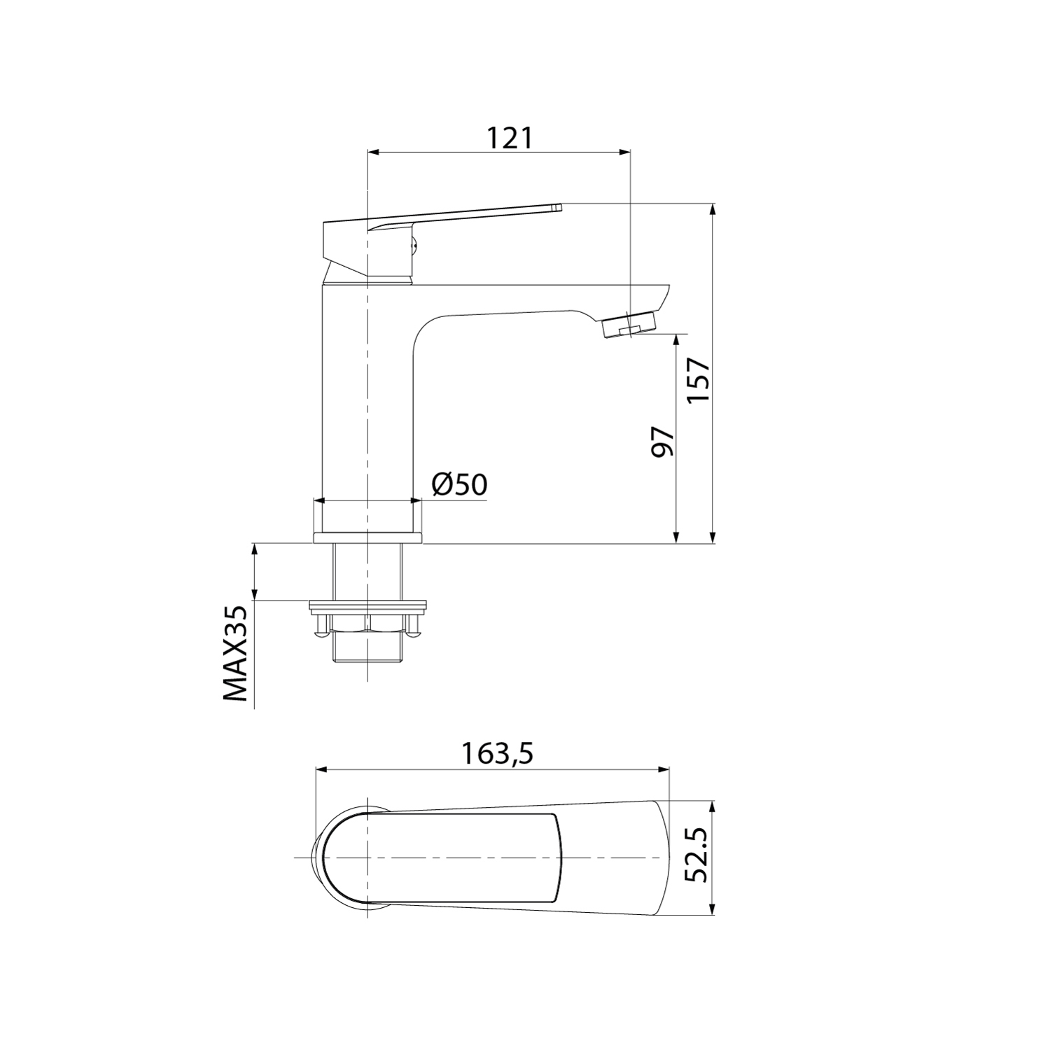 Смеситель для раковины IDDIS Plank PLASB00i01 хром глянцевый