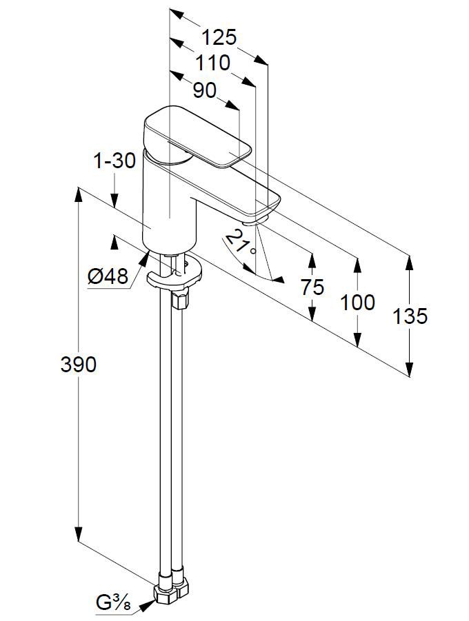 Смеситель для раковины Kludi Pure&Style 400280575 хром