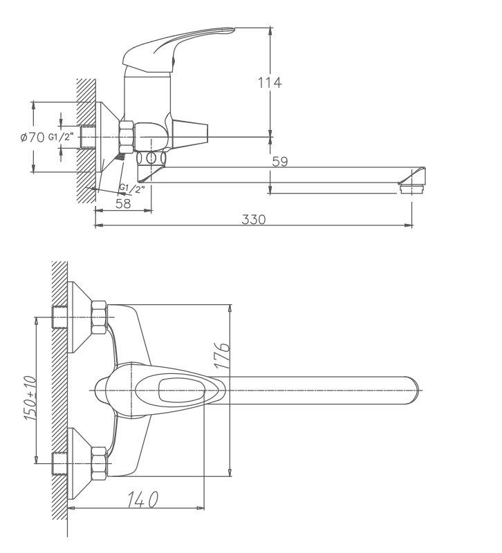 Смеситель для ванны Haiba HB2203, хром