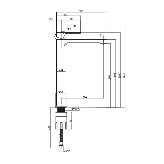 Смеситель для раковины Villeroy & Boch Architectura TVW10300500061 хром
