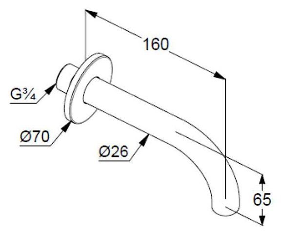 Излив для ванны Kludi Bozz 3850553 белый матовый