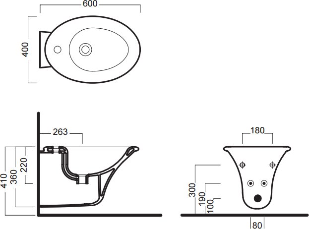 Биде подвесное Hatria Sculture