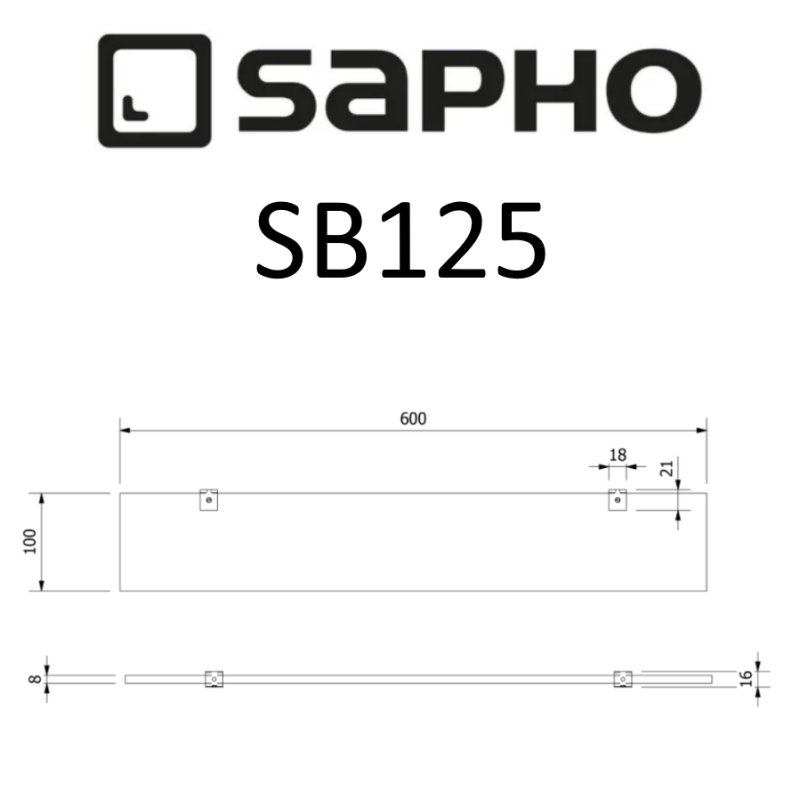 Полка Sapho SAMBA SB125 хром