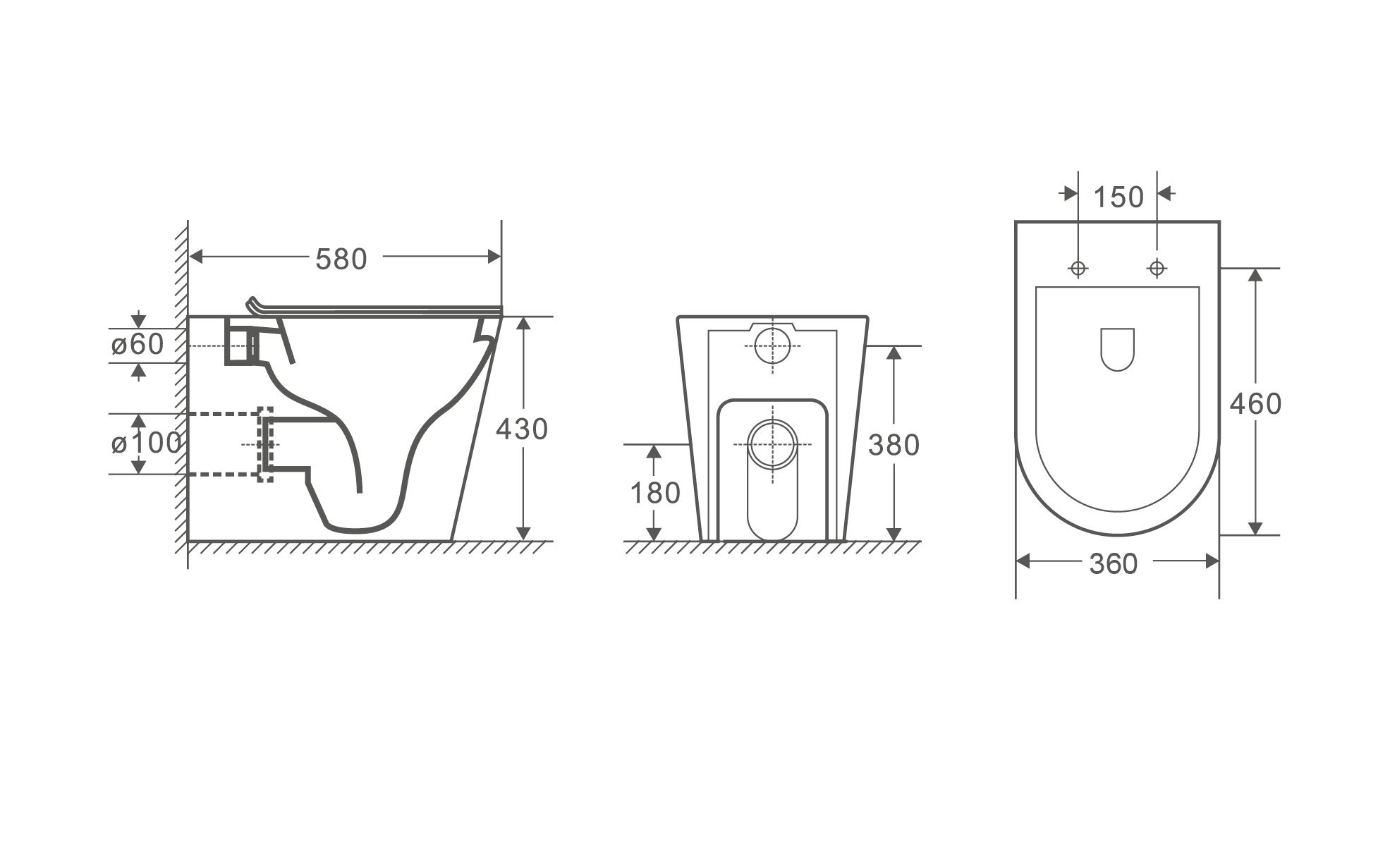 Унитаз приставной Grossman GR-PR4450S белый, с сиденьем микролифт