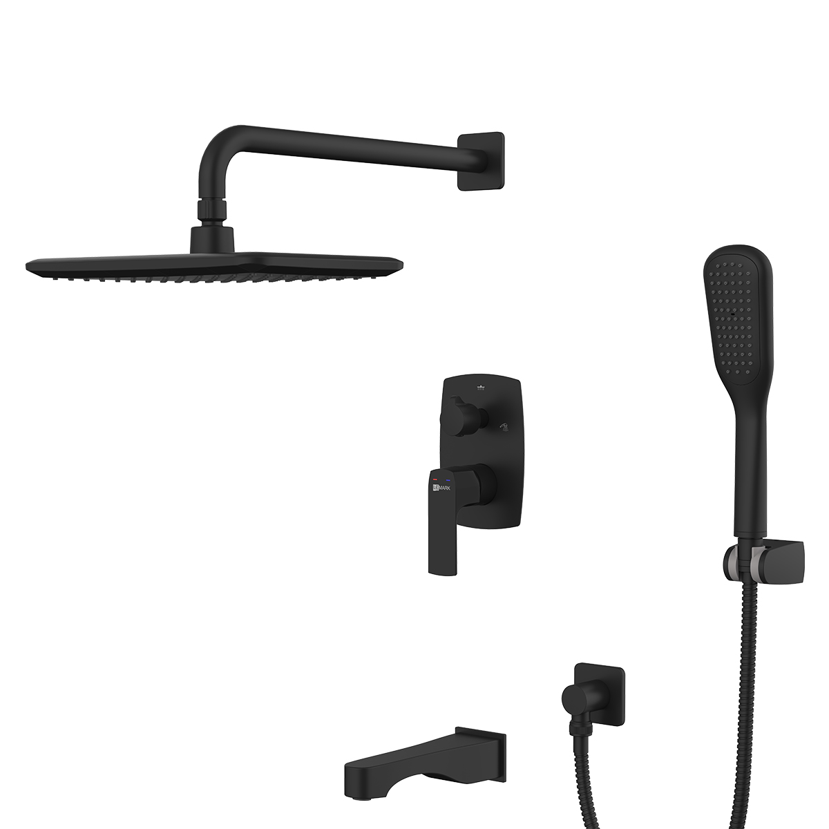 Встраиваемая душевая система Lemark Ursus LM7222BL черный матовый