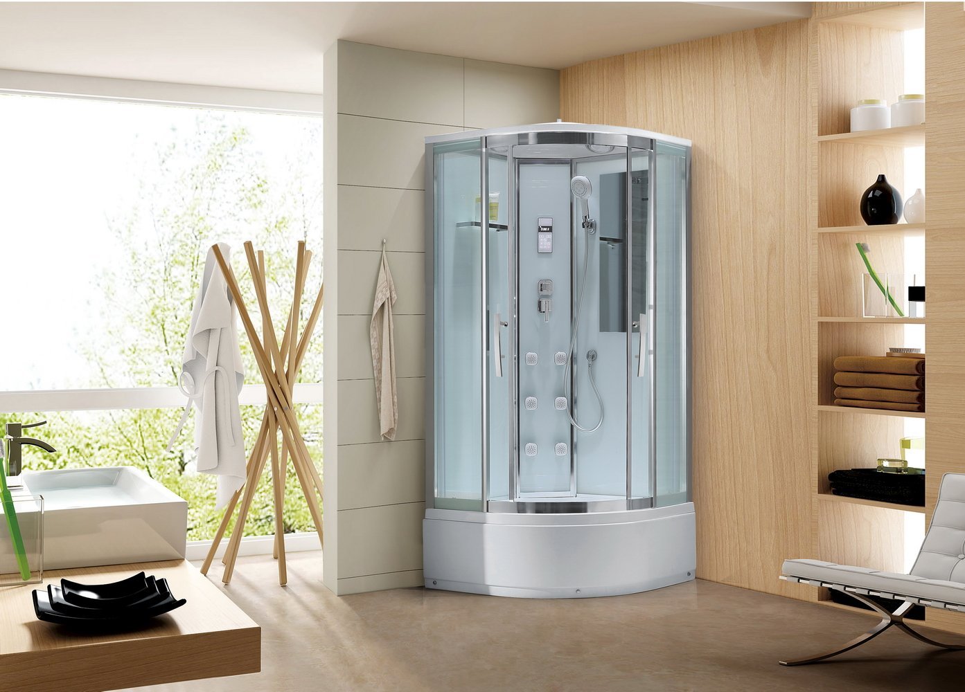 Душевая кабина Black&White G5503 100x100x220 профиль хром глянцевый, стекло прозрачное