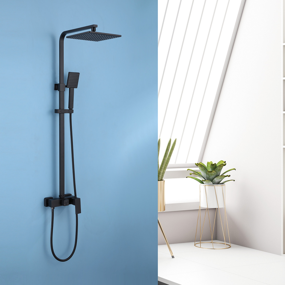 Душевая стойка со смесителем ABBER AF8220B черный матовый