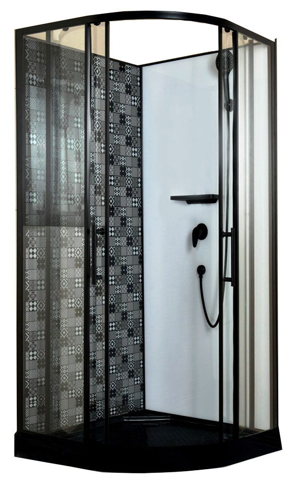 Душевая кабина Esbano Black ESKBB90С 90x90x210см, профиль черный матовый, стекло прозрачное