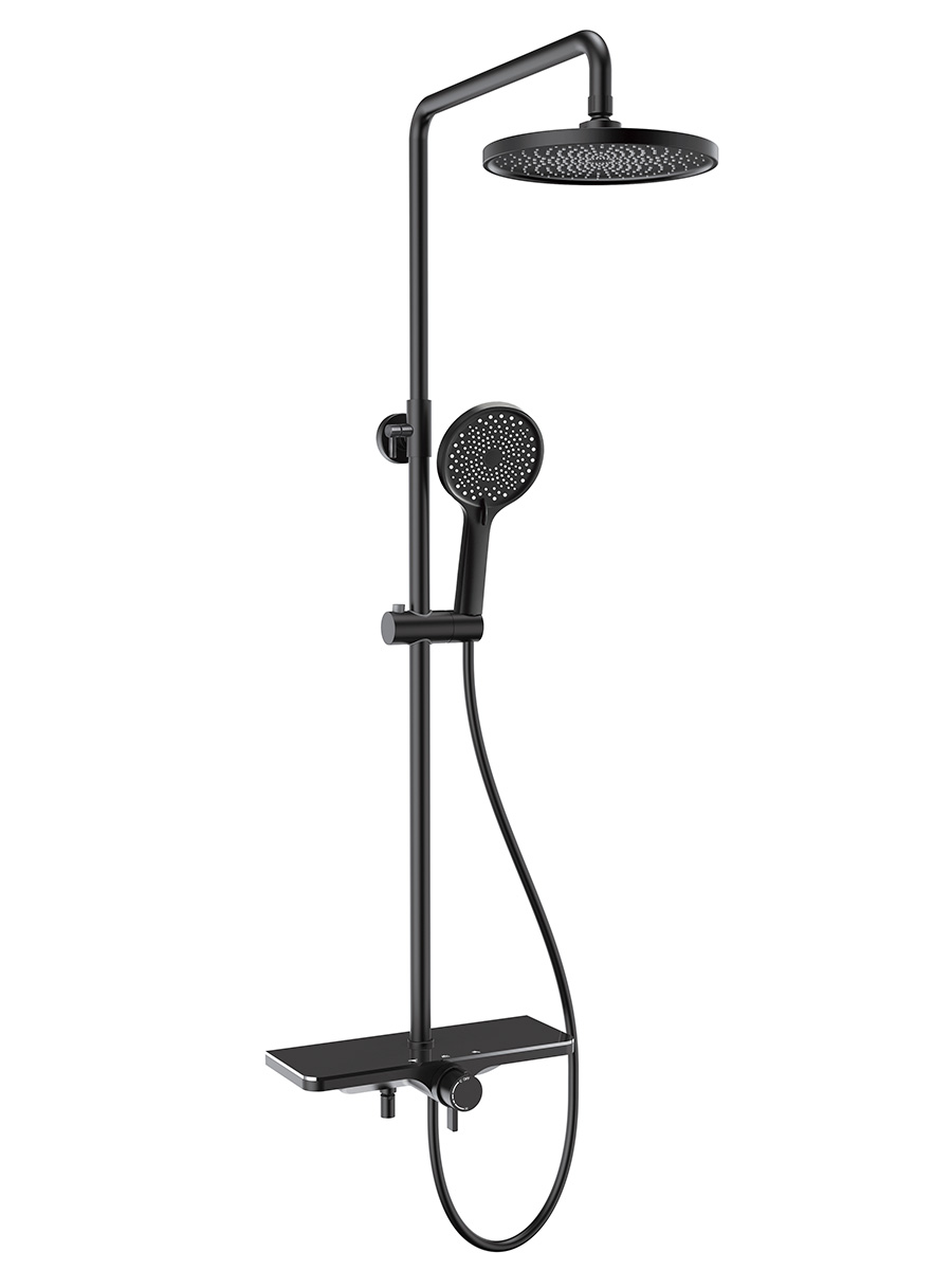 Душевая стойка со смесителем AQUAme AQM8002B черный матовый