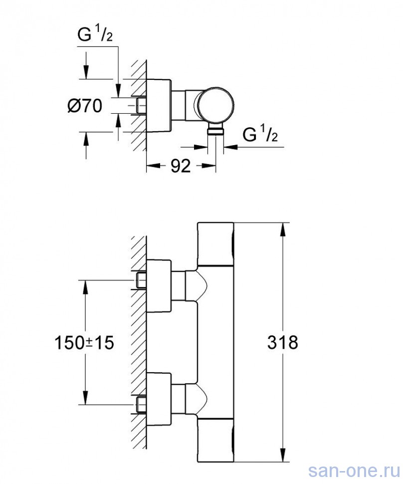 Термостат для душа Grohe Grohtherm 3000 Cosmopolitan 34274000 хром