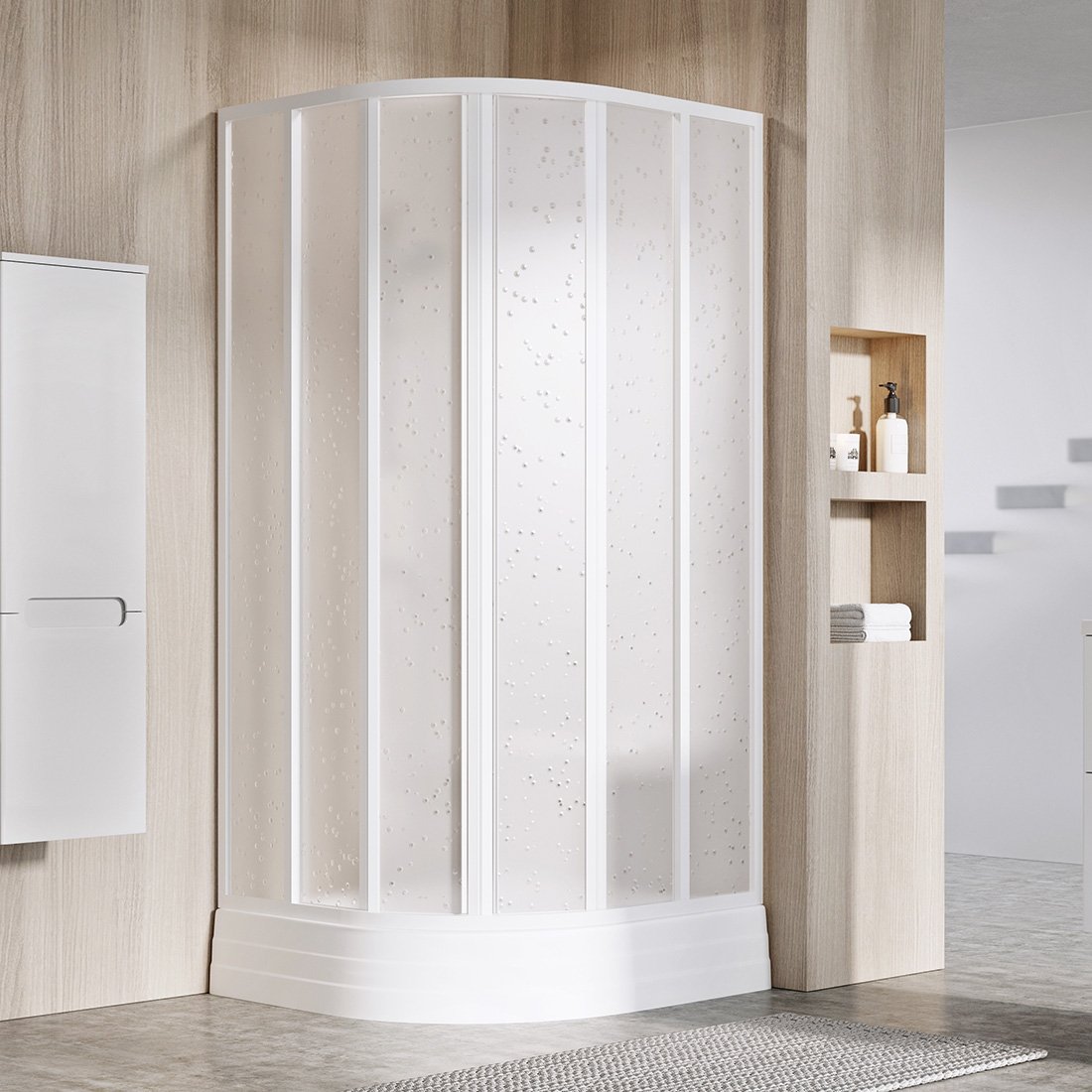 Душевой угол Ravak Supernova SKKP6 90x90x185 профиль белый, полистирол матовое