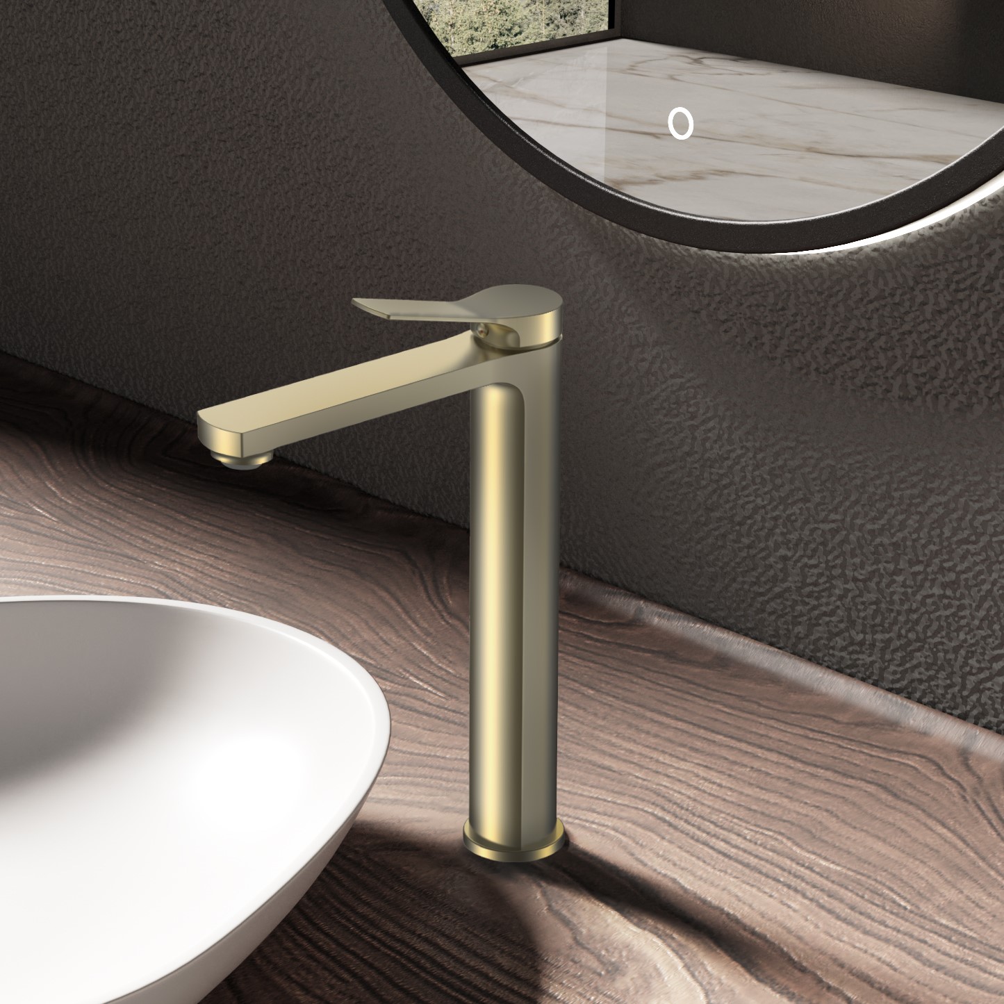 Смеситель для раковины Vincea Arco VBF-4AR02BG золото матовое