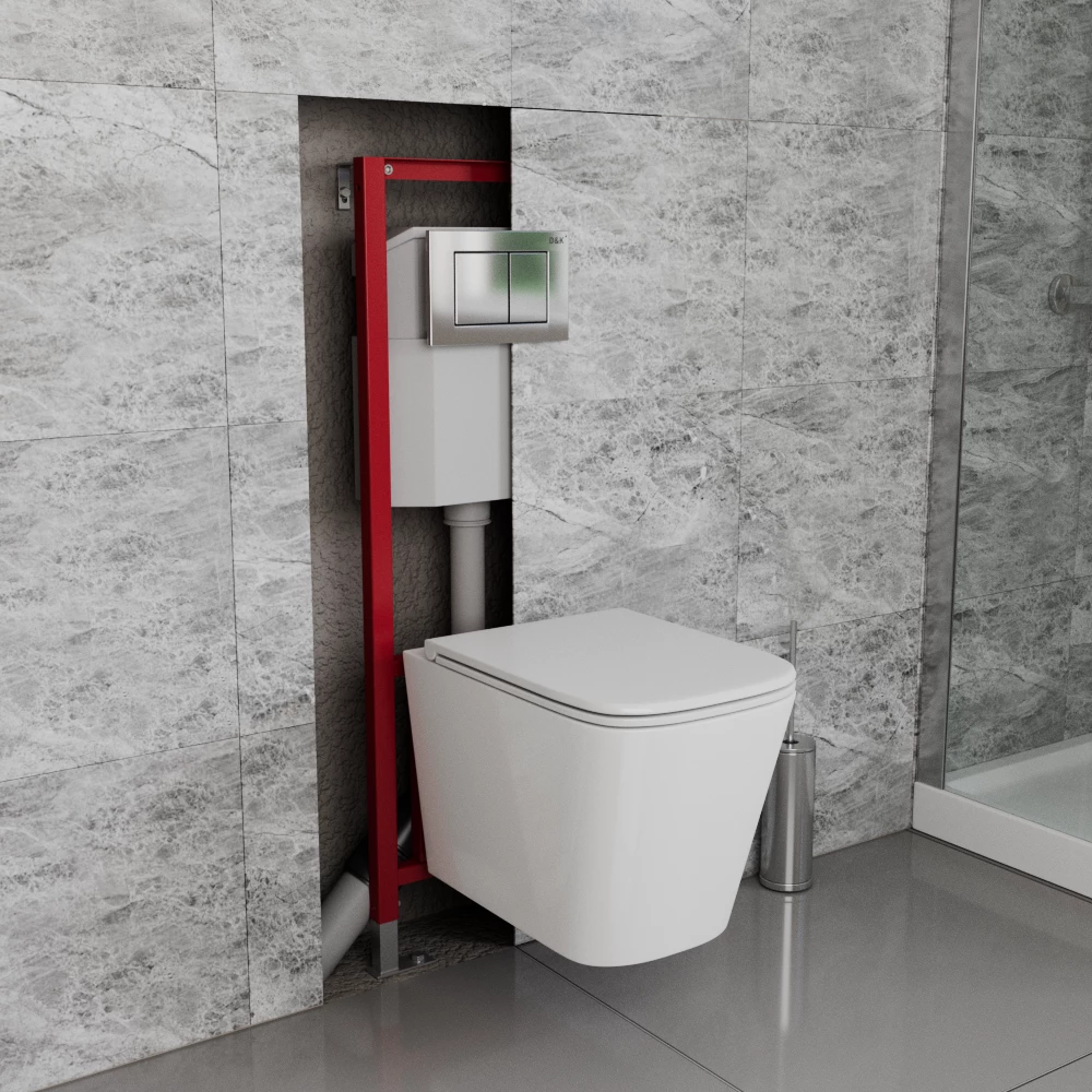 Готовое решение для подвесных унитазов D&K DI8140116 с клавишей хром