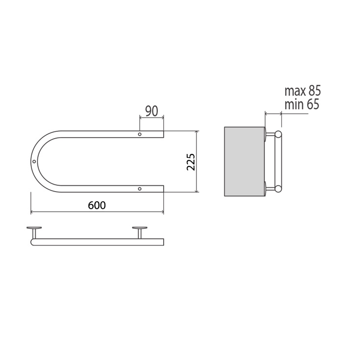 Полотенцесушитель электрический Terminus П-обр 60х20