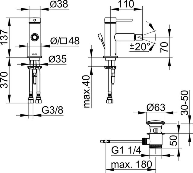 Смеситель для биде Keuco IXMO SOFT 59509012000 хром