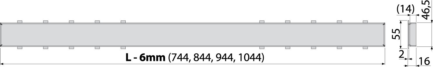 Решетка Alcaplast TILE-550 под плитку