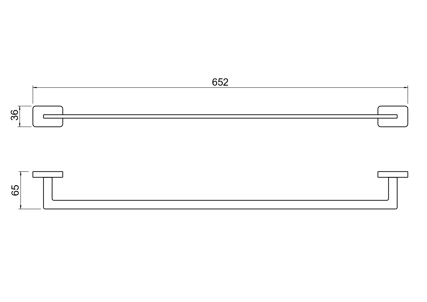Полотенцедержатель 60см Aquatek Либра AQ4314MB черный матовый