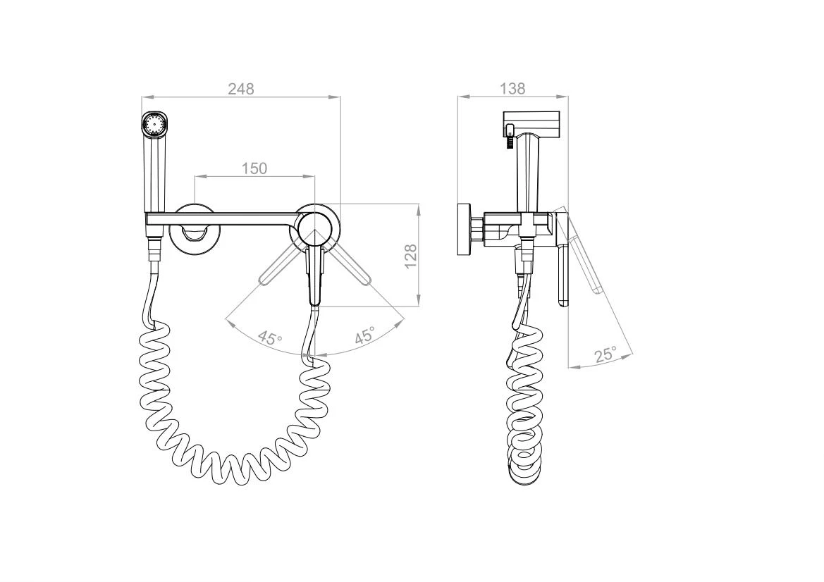 Гигиенический душ со смесителем D&K Bayern DA1504541 хром