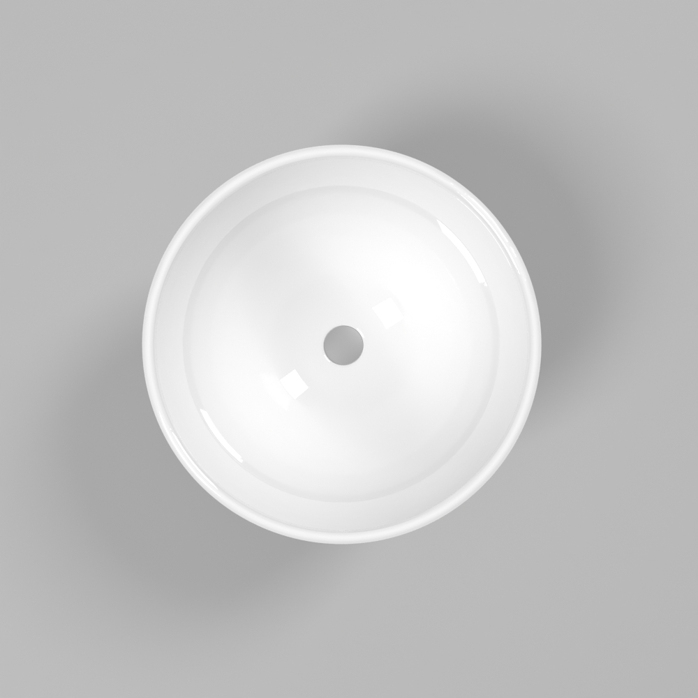 Умывальник WHITECROSS Amethyst D=50 (белый глянец) иск. камень