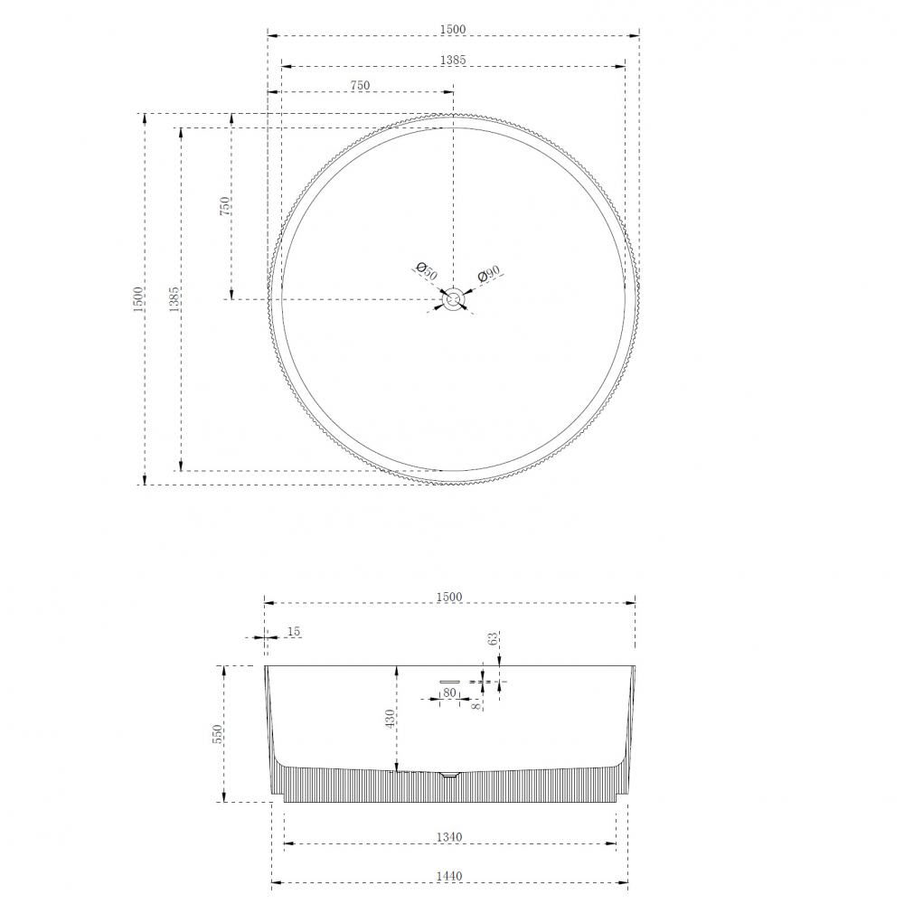 Ванна из искусственного камня ABBER Stein AS9679 белая матовая