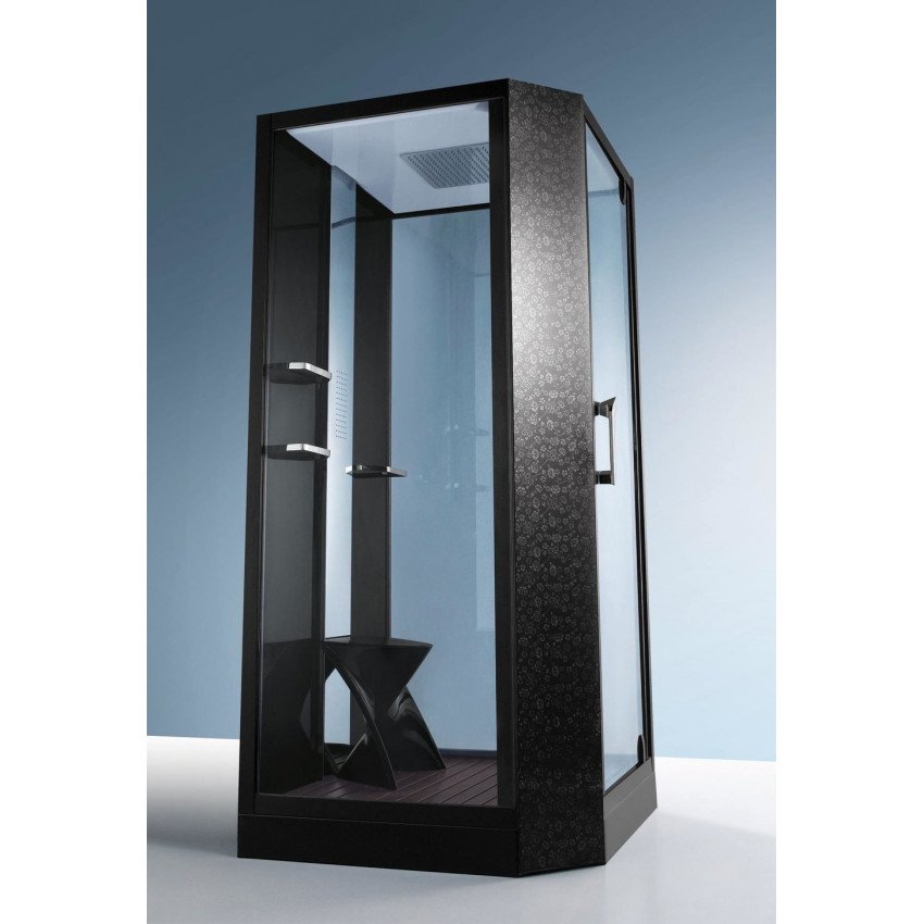 Душевая кабина Orans 89101RB 100x100x220 профиль черный, стекло прозрачное