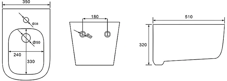 Биде подвесное Aquatek Лугано AQ1002-00 белый