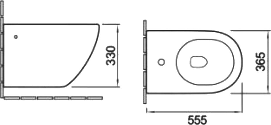 Биде подвесное SantiLine SL-50 овальное, черное, матовое