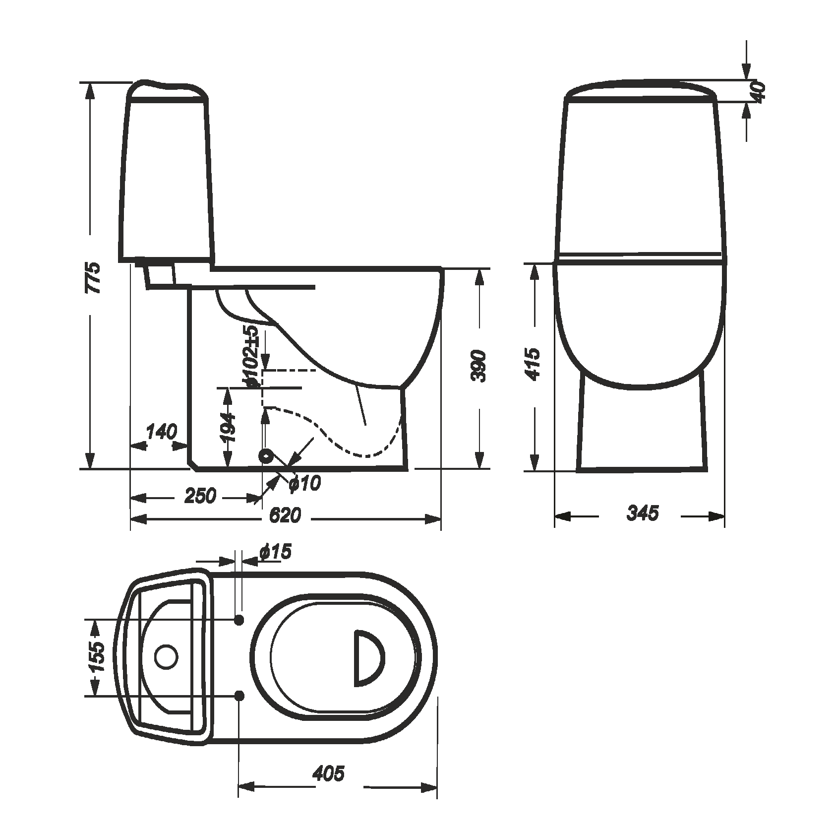 Унитаз Sanita Luxe Best Luxe SL DM BSTSLCC04020522 с бачком и сиденьем микролифт