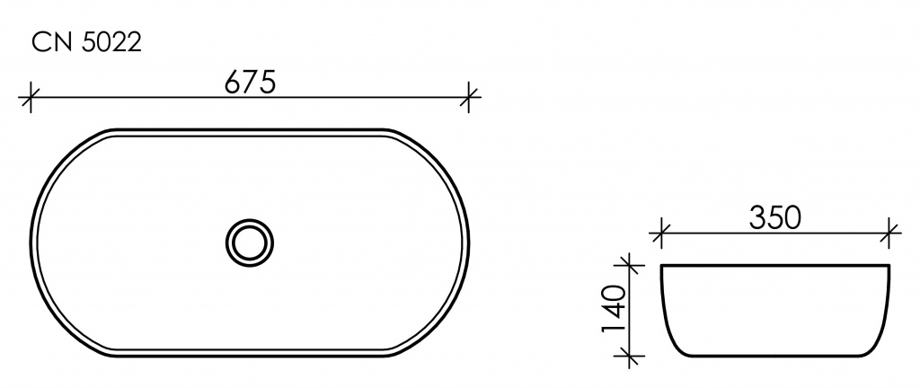 Раковина накладная 67,5см Ceramica Nova Element CN5022 белый