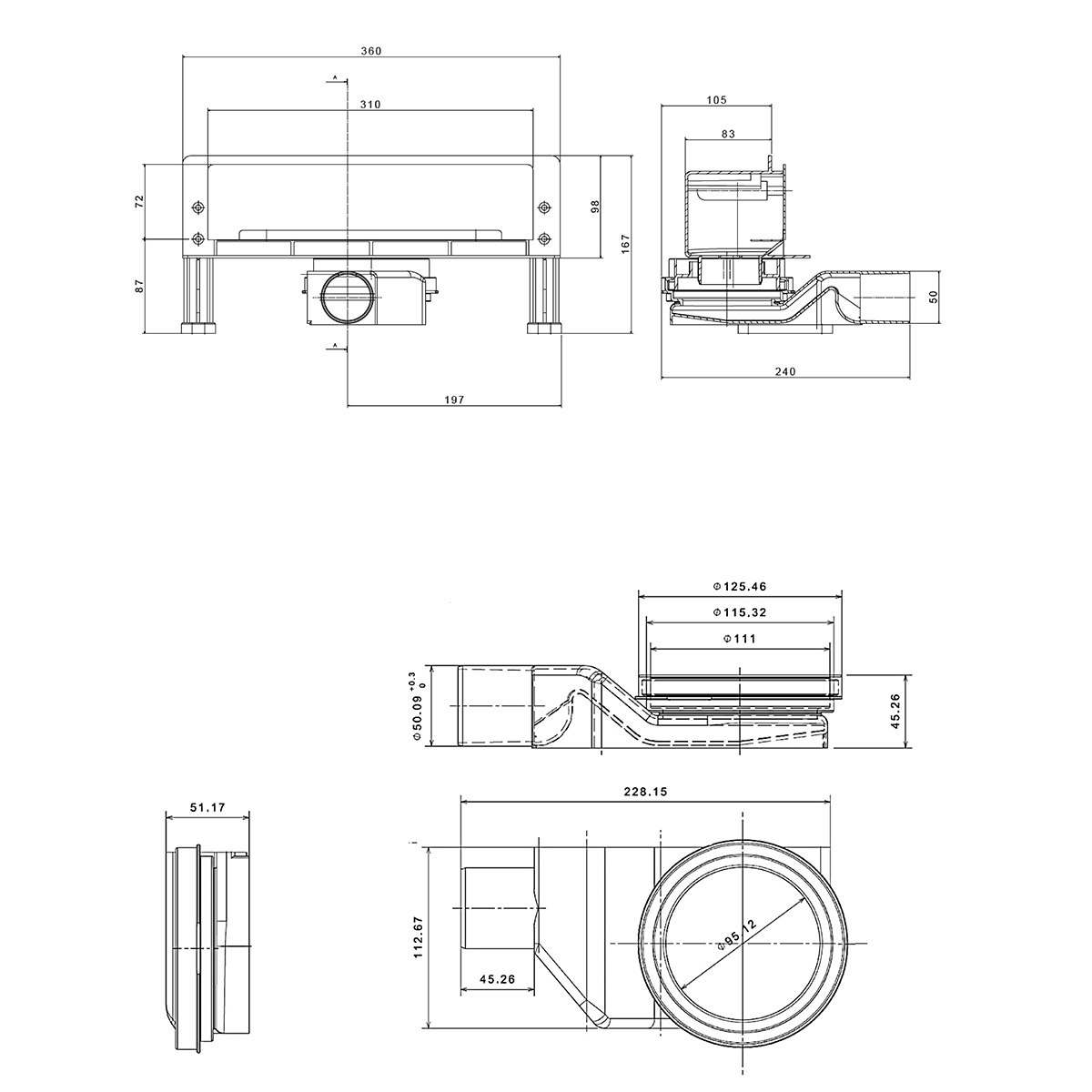 Душевой лоток Pestan Confluo Premium Wall Drain 13100061 с решеткой