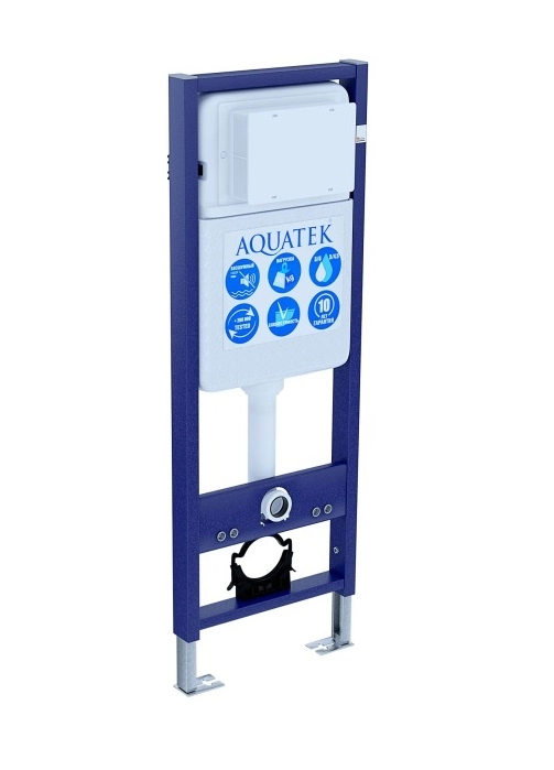 Инсталляция для подвесного унитаза узкая Aquatek Standart 37 INS-0000017, 1130*370*150 мм + звукоизоляционная прокладка